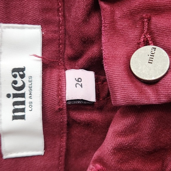 Mica Los Angeles Burgundy High Rise Wide Leg Pants - Picture 6 of 8